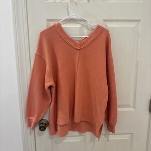 Aerie Coral V-Neck Sweater